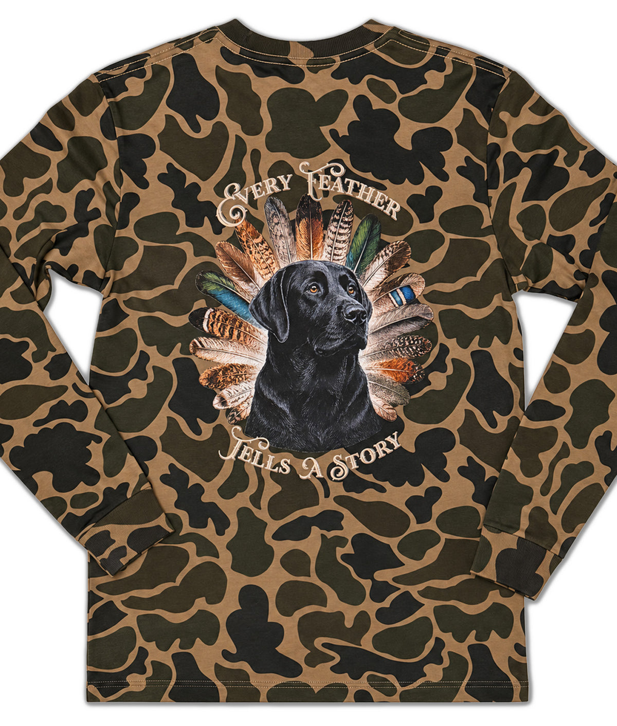 Duck Camo Long Sleeve Black Labrador Retriever - Every Feather Tells a Story