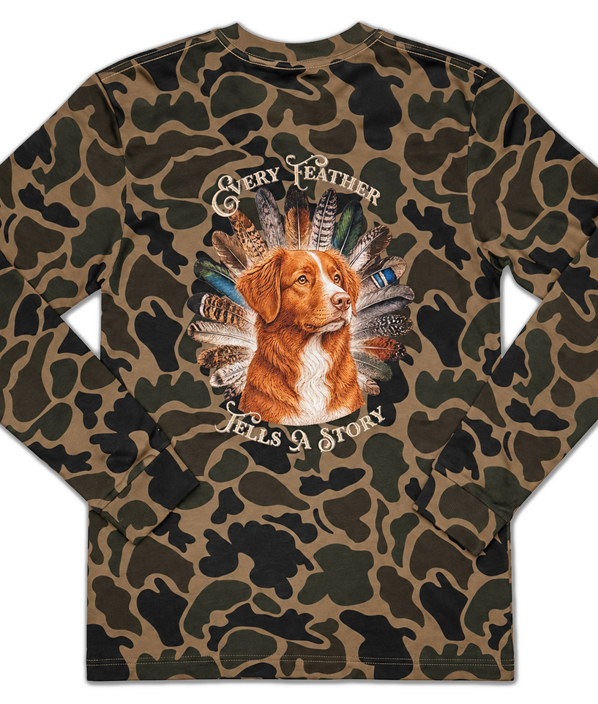 Duck Camo Long Sleeve Nova Scotia Duck Tolling Retriever - Every Feather Tells a Story
